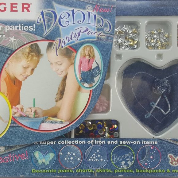 ⭐ NEW ⭐ Singer Decorate Your Denim Party  Pack: Iron & Sew On Denim Decorations - Picture 4 of 9